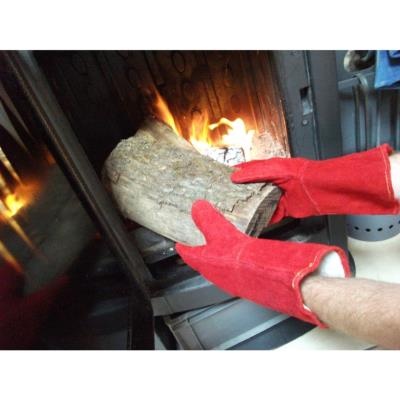 ▷ Gant anti-chaleur en croûte de cuir pour barbecue et cheminée