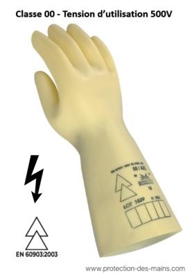 Qqmora gants isolants de tension 1 paire de gants isolés électriques en  caoutchouc classe 00 gants isolants haute auto gants
