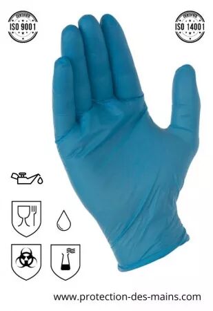 Gants nitrile jetables (boite de 100 gants)