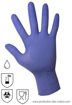 100 fixe-gants bleu alimentaire 300 microns brevetés fabriqués en France