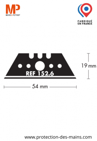 Lames trapèzes à bouts pointus - Acier - 54 mm (10 lames) 