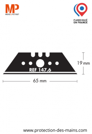 Lames trapèzes à bouts pointus - Acier - 65 mm (10 lames) 