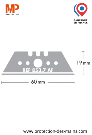 Lames trapèzes à bouts pointus - Céramique - 60 mm (10 lames) 