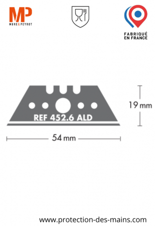 Lames trapèzes à bouts pointus - Inox alimentaire - 54 mm (10 lames) 