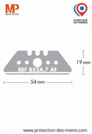 Lames trapèzes à bouts ronds - Céramique - 54 mm (10 lames) 