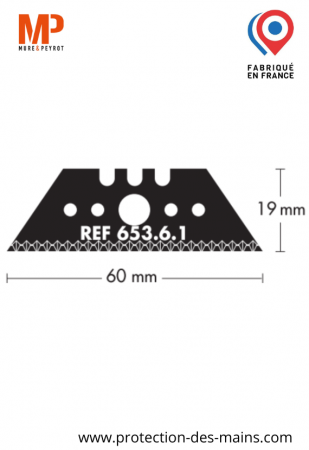 Lames trapèzes dentées à bouts pointus - Acier - 60 mm (10 lames) 