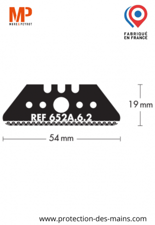 Lames trapèzes dentées à bouts roinds - Acier - 54 mm (10 lames) 